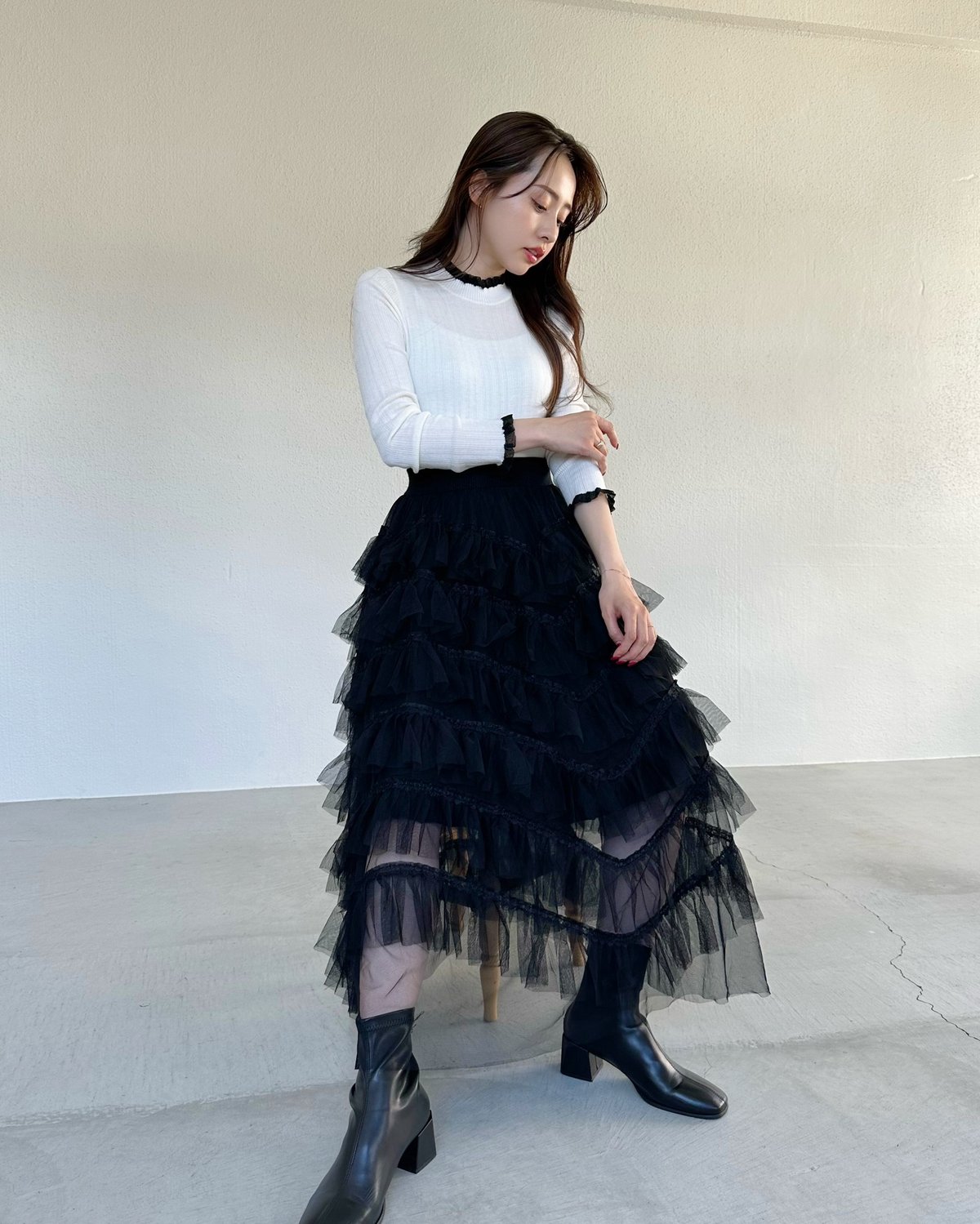 ビアズリー　24aw　チュチュニットスカート　2way　ブラック ビアズリー 24aw チュチュニットスカート 2way ブラック - メルカリ