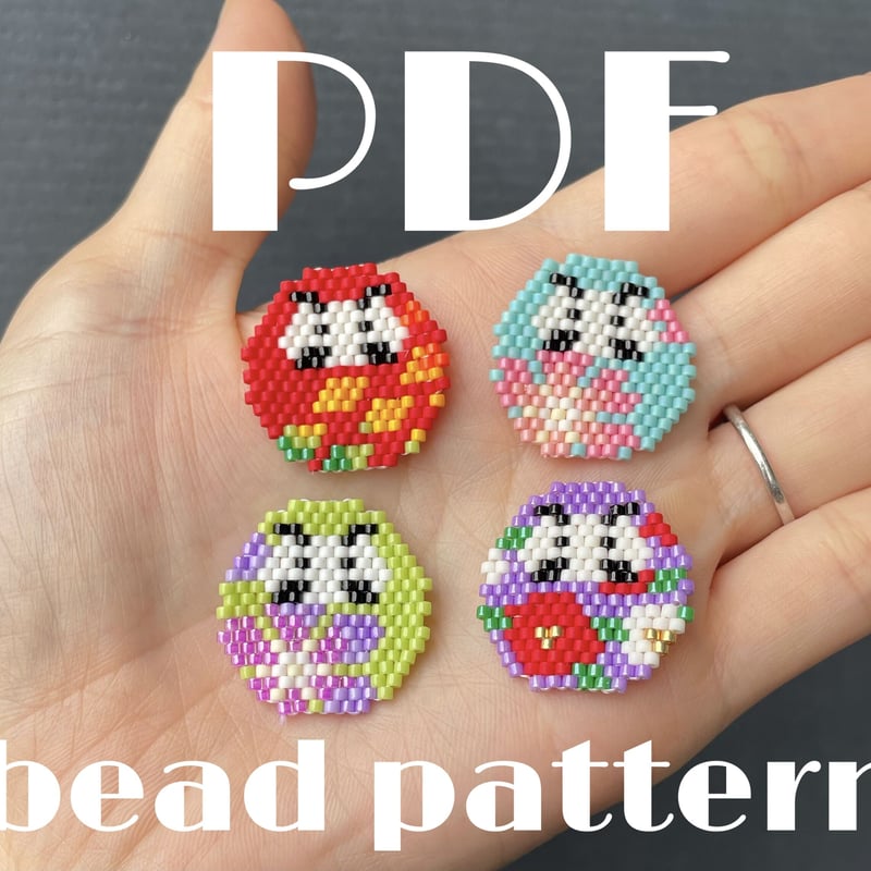 季節のだるま ビーズステッチ図案 | Natsupanman beads shop