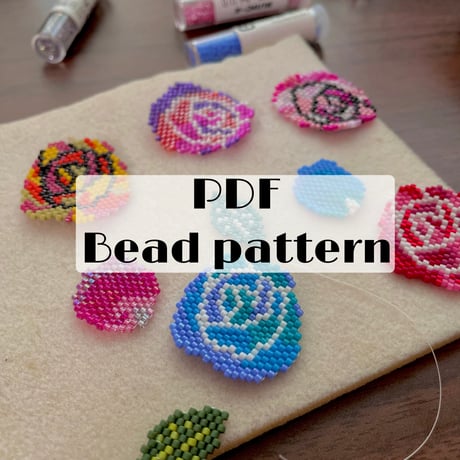 レトロROSE　ビーズステッチ図案