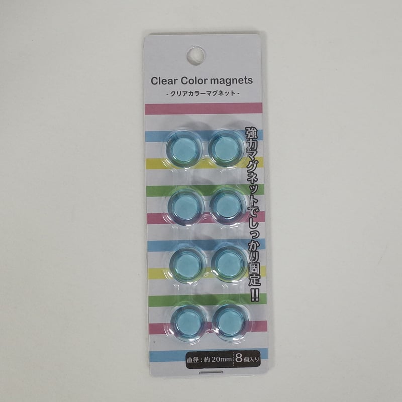 クリアマグネット20mm 8P ブルー ×10セット 4906327900572 | Kom