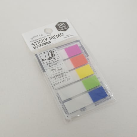 カバー付色付透明ふせん100枚 　×10セット　4906327033607