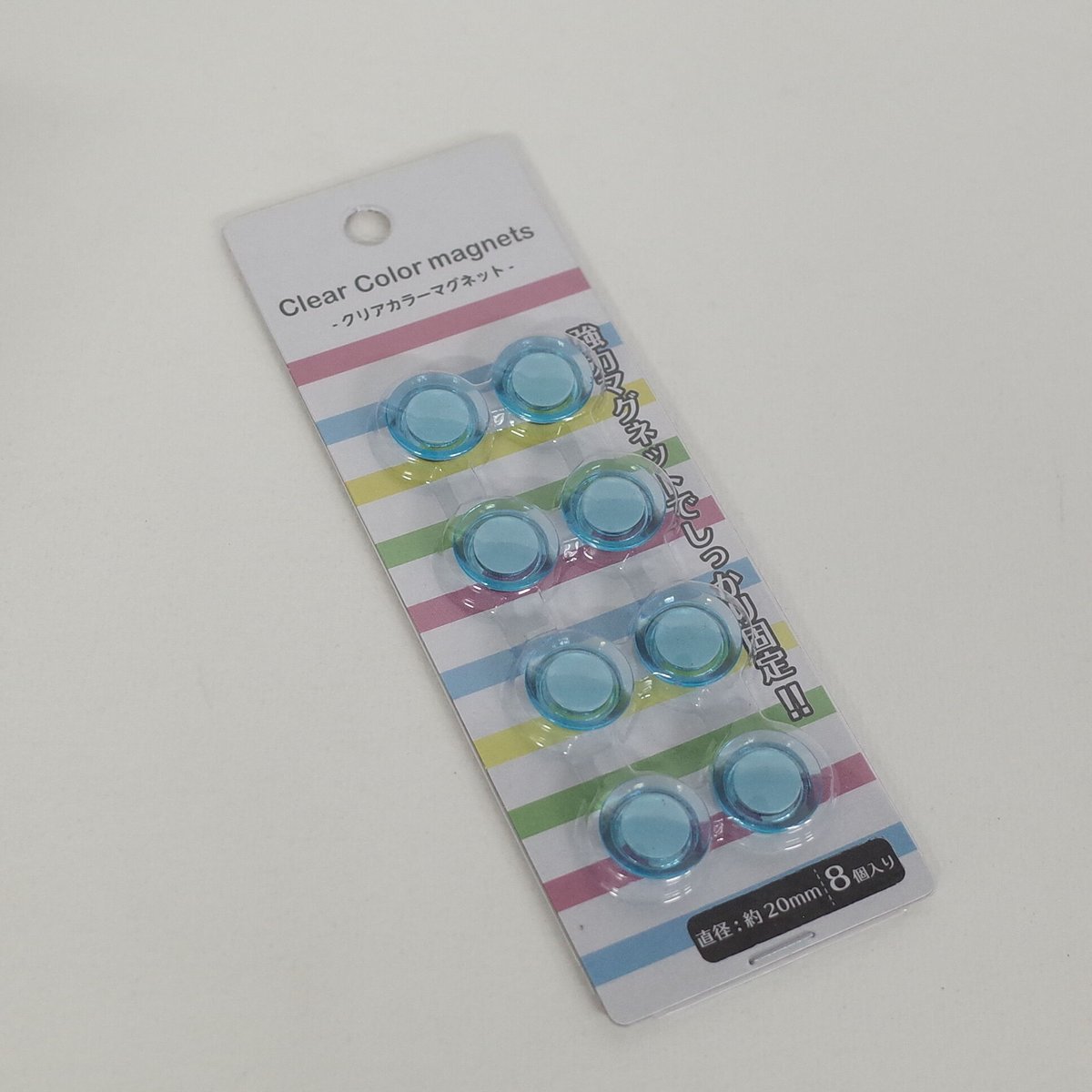 クリアマグネット20mm 8P ブルー ×10セット 4906327900572 | Kom