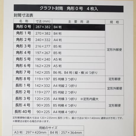 クラフト封筒 角0 4P 　×12セット　4906327023622
