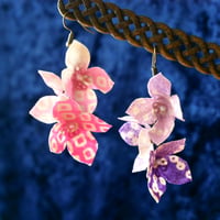 2色＊着物の紫陽花　～鹿の子模様～　フックピアス/イヤリング