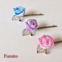 3色＊薔薇　ヘアピン