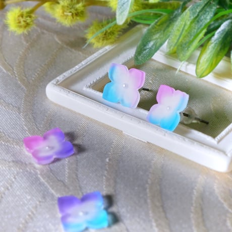 [限定]3色＊涼やかなあじさい　イヤリング