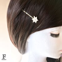 [限定]つまみ細工　雪の結晶　ヘアピン