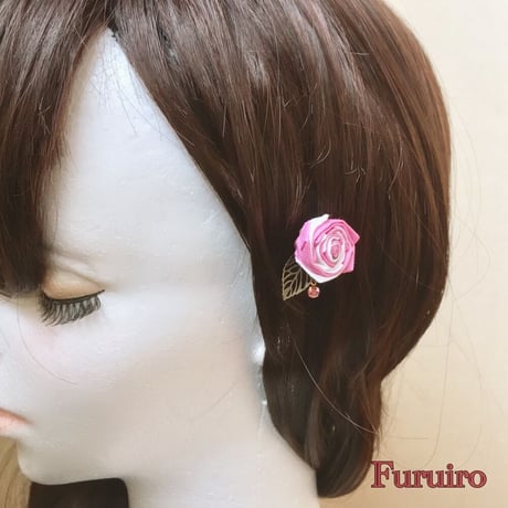 3色＊薔薇　ヘアピン