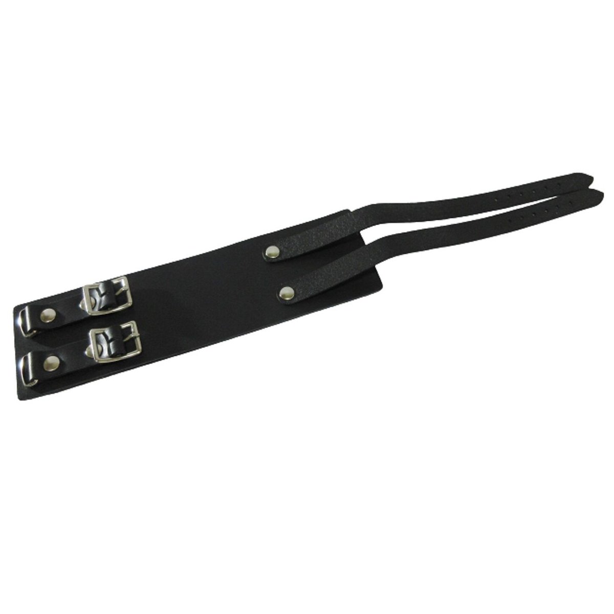 リストバンド ダブルベルト黒 本革｜バンドTシャツ・音楽Tシャツの通販