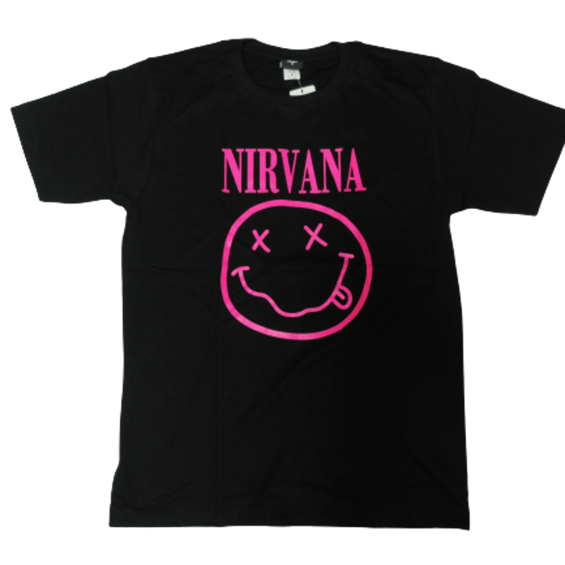 ロックTシャツ Nirvana ニルヴァーナ ピンク ニコちゃん｜バンドT ...