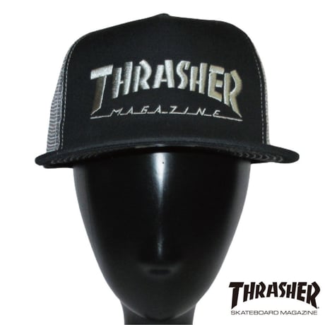 【THRASHER/スラッシャー】メッシュキャップ ブラック/グレー　｜バンドTシャツ・ロックTシャツの通販ROCK UP!（ロックアップ）