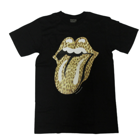 ロックTシャツ The Rolling Stones ローリングストーンズ Lips & Tongue 豹柄唇｜バンドTシャツ・音楽Tシャツの通販ROCK UP!