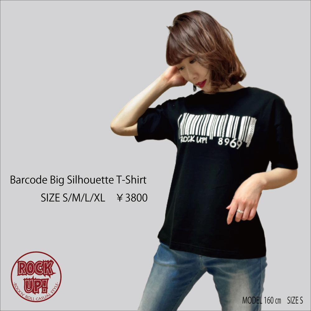バーコード ビッグシルエットTシャツー｜春の新作 オリジナルブランド