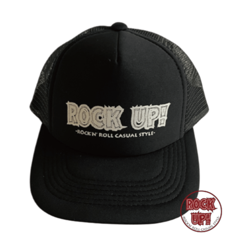 オリジナルブランドROCK UP!のロゴ入りメッシュキャップ｜ロックT