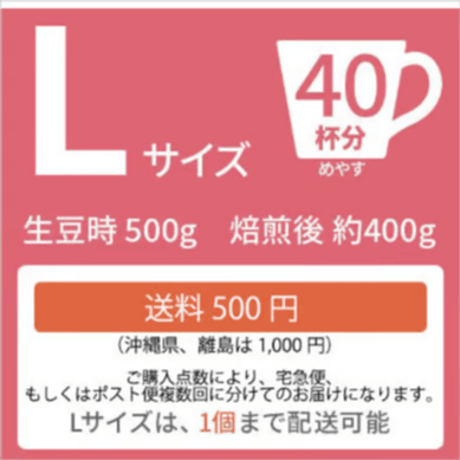 【Lサイズ】エチオピア・スウィート＆フラワー（生豆500g）