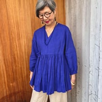 【受注品】憧れのラバリ風ジャケット　✴︎高級シャリ感リネン100%✴︎ラピスラズリブルー