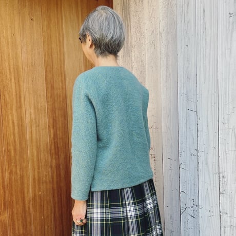 受注品★冬が楽しいプルオーバー●最高級イタリア製スライバーニット★優しい水色
