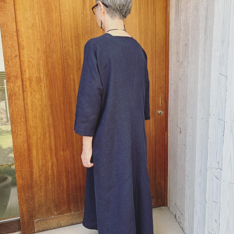 受注品】厚手☆シックに決めたい春の四角ワンピース✴︎後ろ三角パーツ