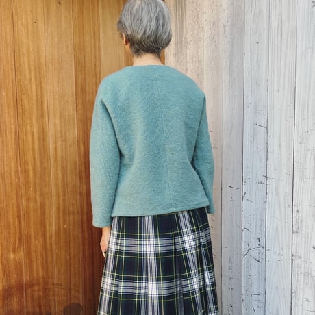 受注品★冬が楽しいプルオーバー●最高級イタリア製スライバーニット★優しい水色