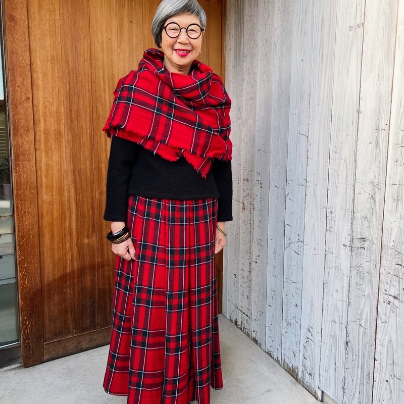 スコットランド産ストール🟥赤タータンチェック | カタカミナ