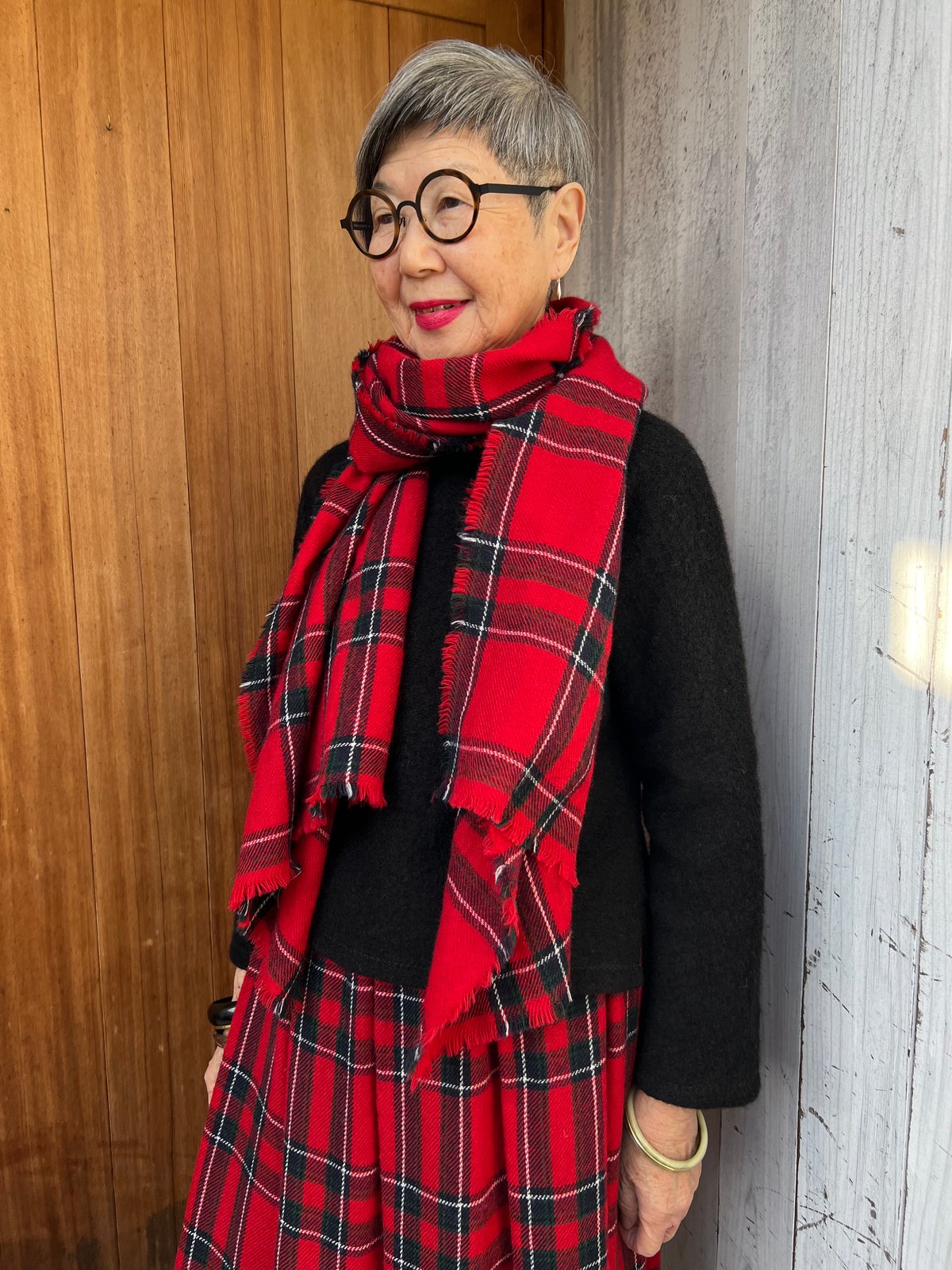 【Rally klad】タータンチェックプリーツロングスカート　スコットランド製 70s スコットランド製 Clan Laird タータンチェック キルトスカート