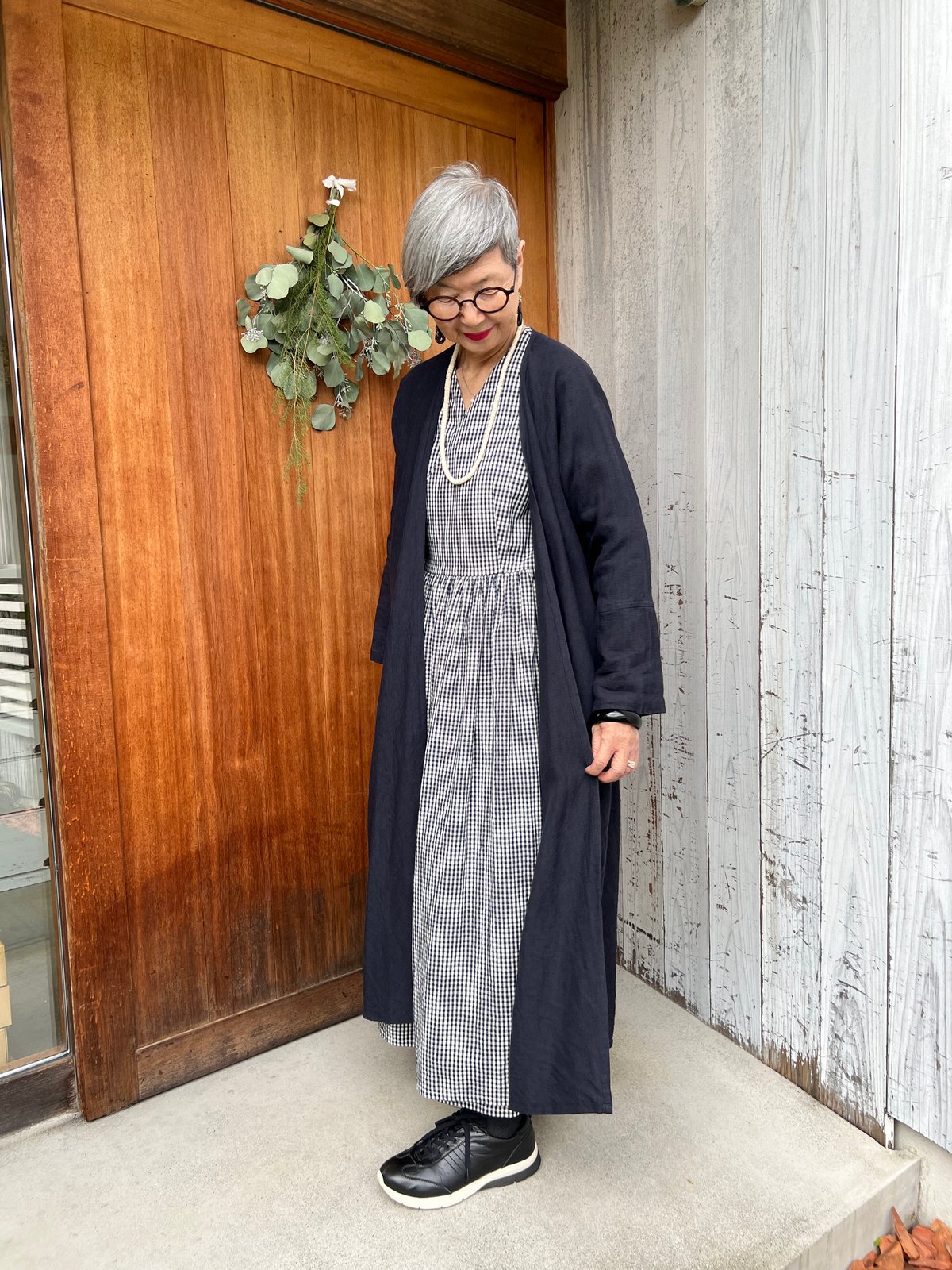 【新品未使用】　カタカミナ　高級ベルギーリネン　オーダーコート 受注品】卒入学にも普段着にもさらっと羽織れる四角コート✴︎高級