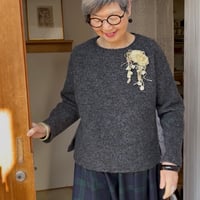 受注品★冬が楽しいプルオーバー●最高級イタリア製スライバーニット使用★シックにグレー★