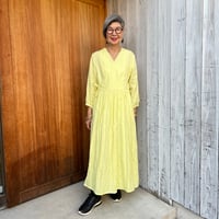 【受注品】憧れのカシュクールドレス　✴︎高級シャリ感リネン100%✴︎レモンシャーベット