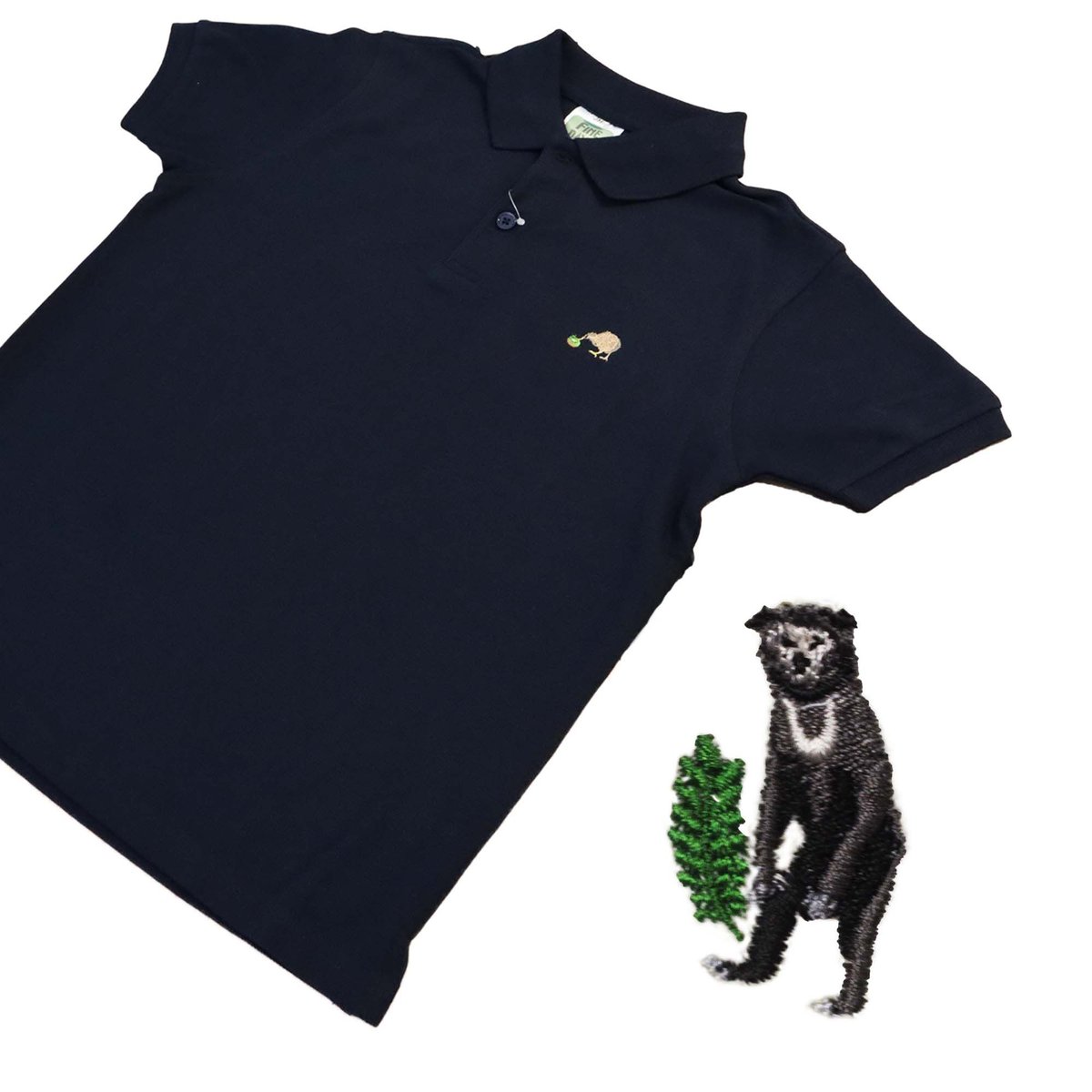 新品タグ付き　モスキーノくまさん刺繍　ポロシャツ　最終値下げ 完全受注生産】動物と植物のつながりポロシャツ（マレーグマ刺繍