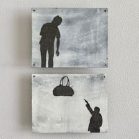 Wall hanging/ ”The bag” ◇ 陶板の壁掛け「バッグ」
