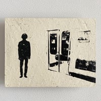 Wall hanging / "On the train" ◇ 陶板の壁掛け「電車」