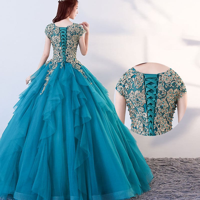 ☆匿名配送☆ブルーグラデーションカラードレス/結婚式/二次会  