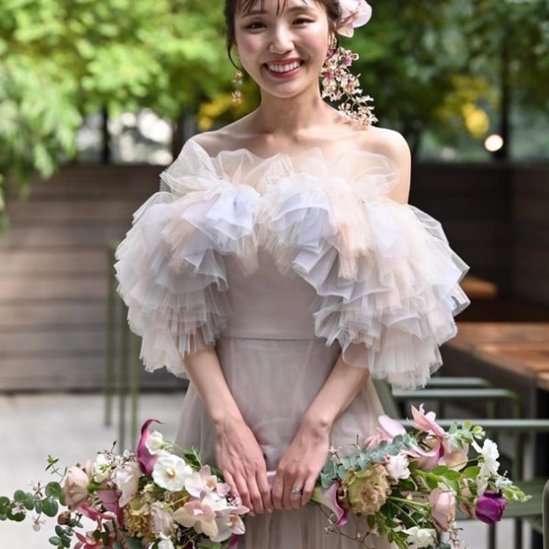 ウェディングドレス シャンパン色 豪華！オフショル キャバ 柔らかく  