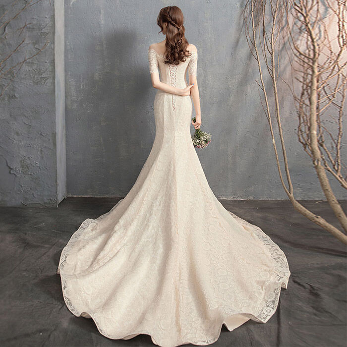 ウェディングドレス 花嫁 ドレス 半袖 結婚式 ウエディングドレス 