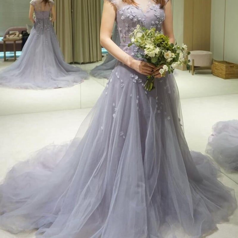 レトロ さびる ウエディングドレス ティアード 二次会 前撮り 後撮り 