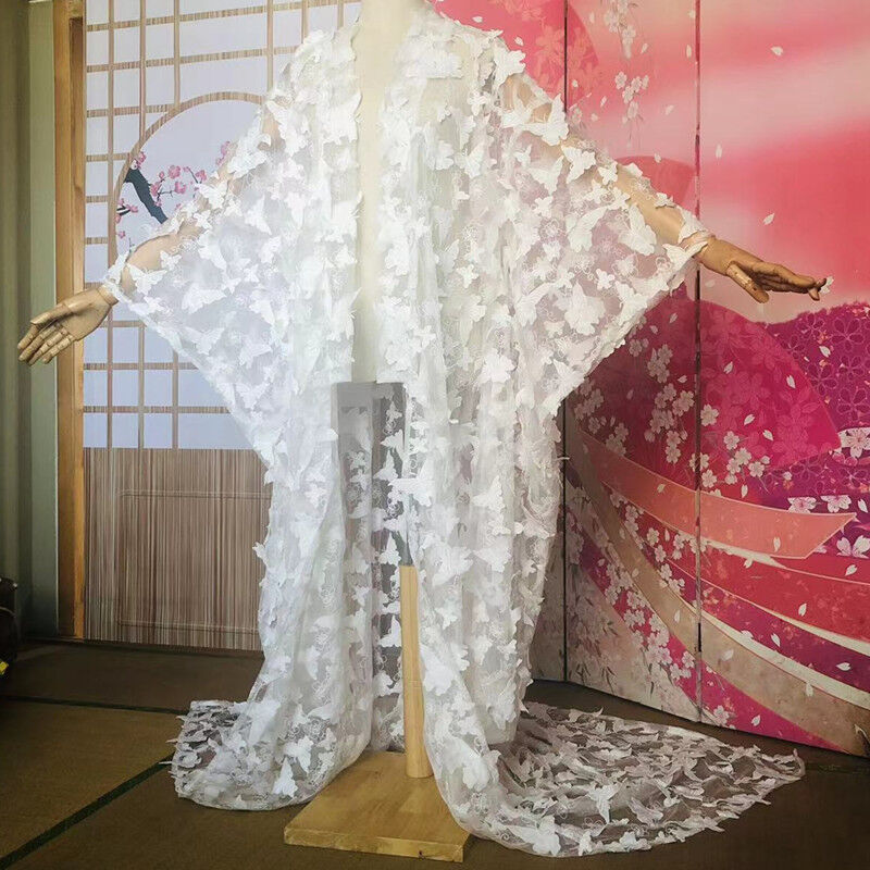 504w18〇レース打掛 オーガンジー チュール 結婚式 ブライダル お色直し〇 チュール打掛 オーガンジー打掛 着物 オーバードレス レース羽織
