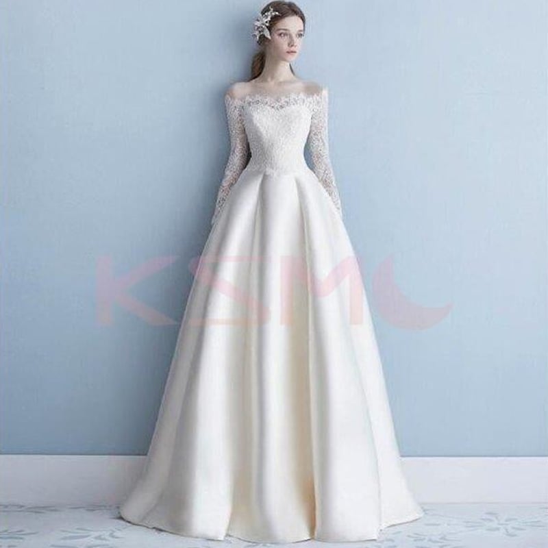 ウェディングドレス ホワイト 豪華！エレガント 繊細レース  