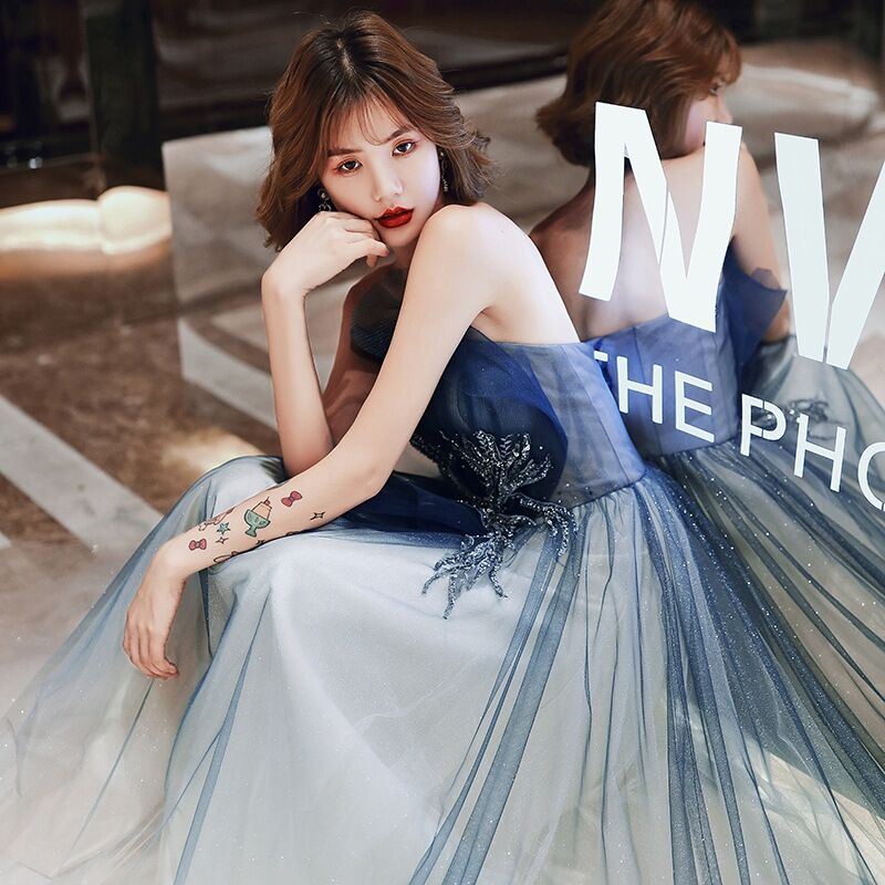 パーティードレス 夜会服 キラキラ グラデーションドレス 拳式  