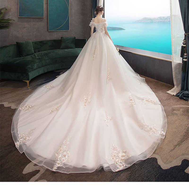 高品質 ウェディングドレス 結婚式  気質 花嫁 豪華 ドレス 二次会 B143 ウェディングドレス 花嫁 二次会 シャンパン ウエディングドレス