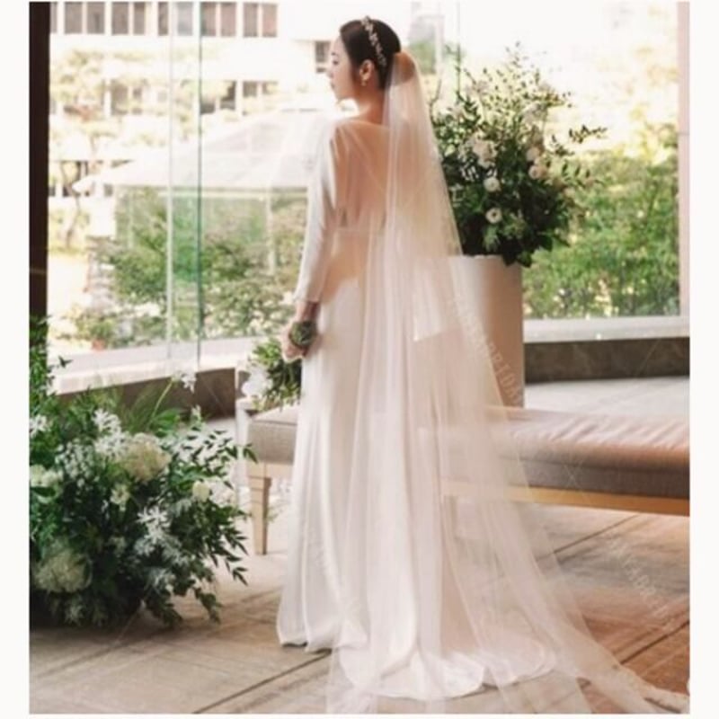 エレガント ウエディングドレス ミニトレーン/短トレーン 優雅な  