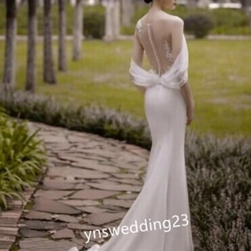 セクシー 深Vネック パーティードレス マーメイドライン ビーズ  