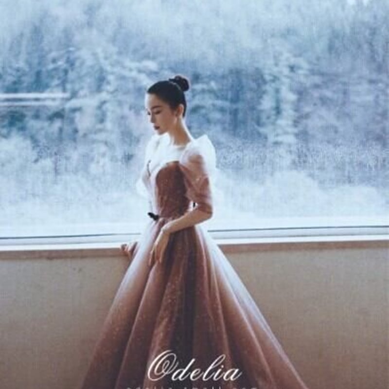 ワインレッド カラードレス 編み上げ ふっくら柔らかなバックリボン  