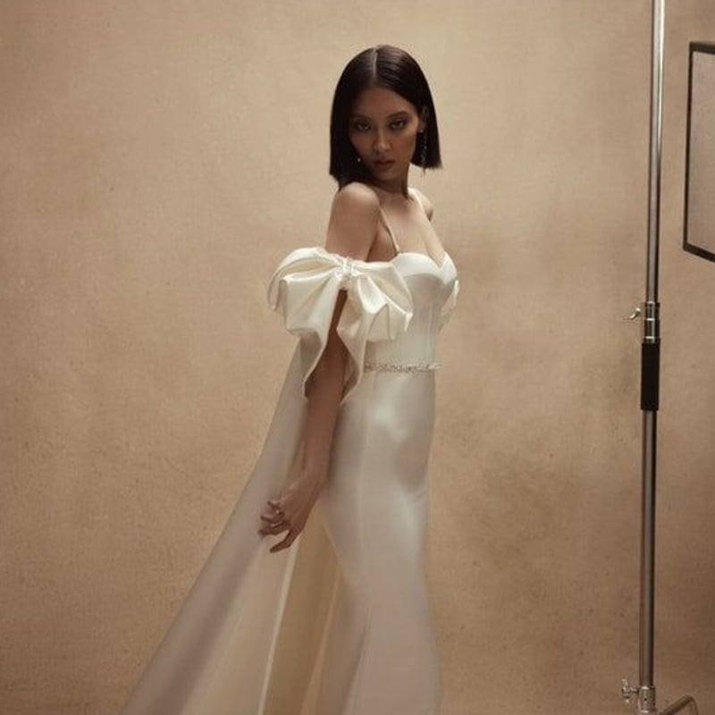 ベルト 結婚式 花嫁 デザイン感 ツーピース パーティードレス マント  