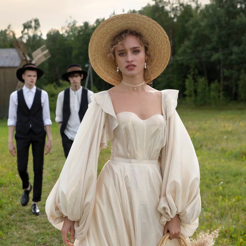 ウエディングドレス 取り外し袖 長袖 ベアトップ トレーン 花嫁 前撮り  