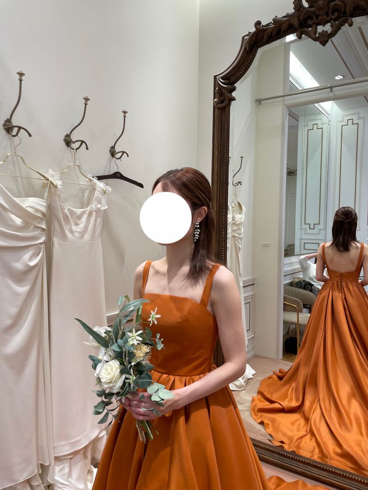 ウェディング　カラードレス　テラコッタ　前撮り　2次会　サイズXL 楽天市場】カラードレス テラコッタ 前撮り 二次会 オフ