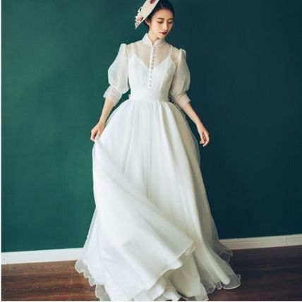 ヘップバーン風 クラシカル パフスリーブ ロングドレス fit=scale-down,w=1200