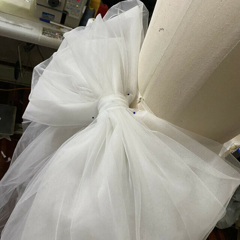 ウエディングドレス用 取り外し可能 ふっくら柔らかなバックリボン  