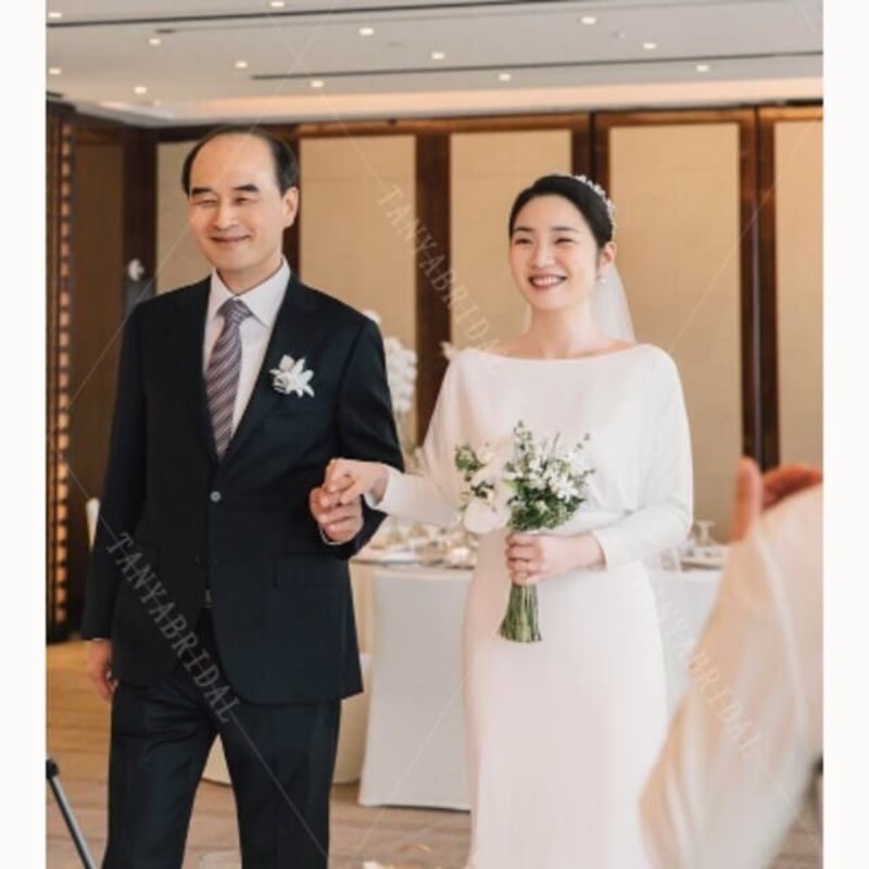 エレガント ウエディングドレス ミニトレーン/短トレーン 優雅な  