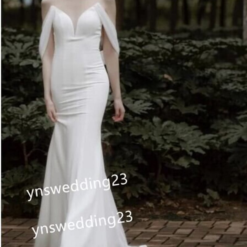 セクシー 深Vネック パーティードレス マーメイドライン ビーズ  