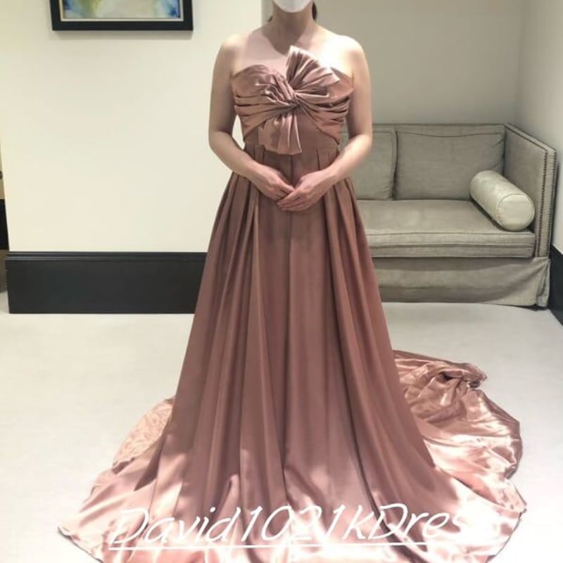 ウェディングドレス 前撮り/2次会 トレーン ベアトップ | hiradress 